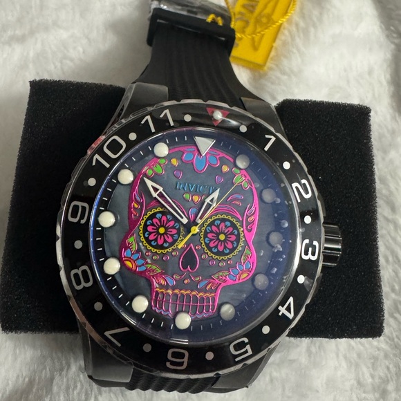 Invicta Other - Invicta Aviator Dia De Los Muertos Men's Mother of Pearl Dial - 50mm BLK 36854